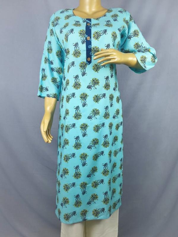 Floral Print kurti with neck Tie